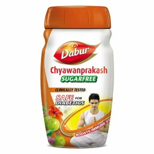 Jar of Dabur Chyawanprash Sugar-Free.