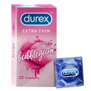 Pack of Durex Extra Thin Condom Bubblegum (12s).