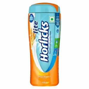 Jar of Horlicks Lite protein-powder.