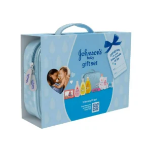 Johnson's Baby Gift Set 9 Items with a baby comb and travel pouch.