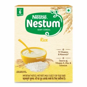 Pack of Nestle Nestum Stage 1 Rice baby cereal.