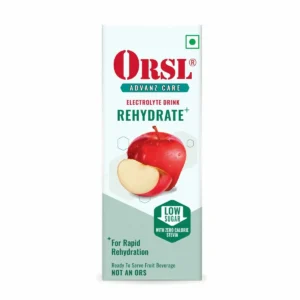 Bottle of ORSL Liquid Rehydrate Sugar Free electrolyte drink.