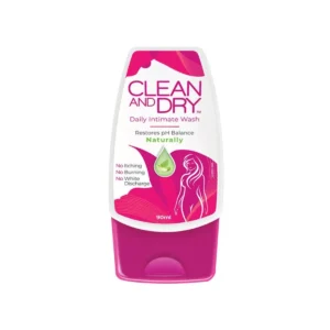 Bottle of Clean and Dry Daily Intimate Wash.