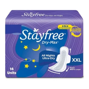 Pack of Stayfree All Night Dry Max XXL Pads.