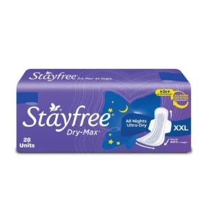 Pack of Stayfree All Night Dry Max XXL Pads.