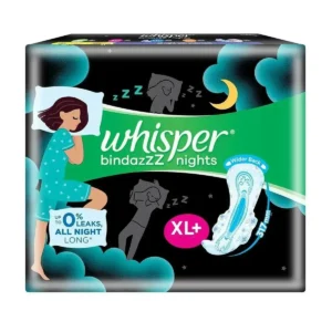 Pack of Whisper Bindazzz Nights XL Pads.