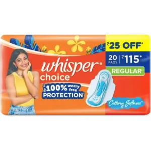 Pack of Whisper Choice Regular Pads.